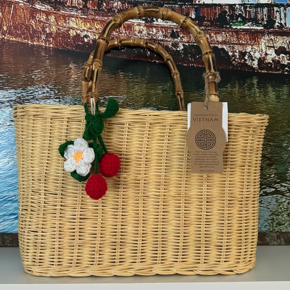 Wicker Basket Tote Handcrafted in Vietnam